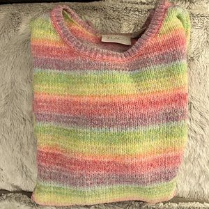 Girls rainbow striped sweater